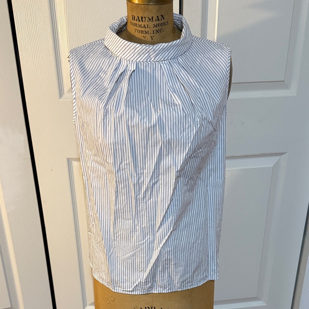 Brooks Brothers Blue and White Striped Blouse